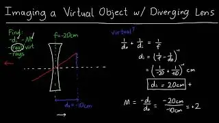 Ray Tracing Virtual Objects with a Diverging Lens - Real Image