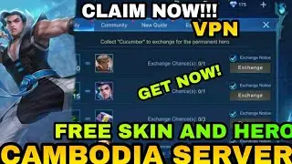 NEW EVENT! FREE CHOU SKIN AND HERO CAMBODIA SERVER (VPN) | MLBB