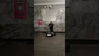 Великолепный скрипач на Арбатской станции в Москве 