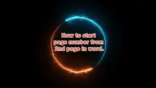 How to start page number from 2nd page in word.