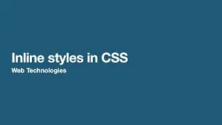 Inline styles in CSS