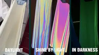 Glow in the dark & rainbow reflective fabric