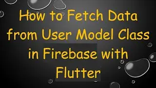 How to Fetch Data from User Model Class in Firebase with Flutter
