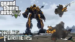 Bumblebee Destroys Airport (GTA 5 Mods)