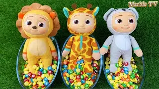 Full of 3 Rainbow BathTubs Candy with Cocomelon & Magic Slime Cutting Video
