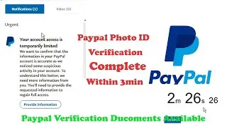 How to Verify PayPal Photo ID | PayPal PhotoID verification Complete Within 3min