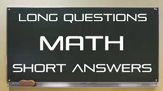 10 Math Questions & Very Short Answers