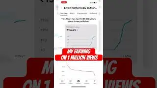 My earning on shorts | Earnings on youtube shorts | 1 millions views par earning #ytshorts #earning