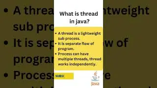 What is thread in java | java programming language