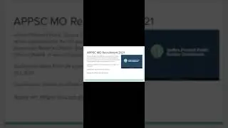 APPSC Mo Recruitment 2021