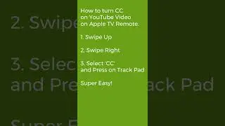 How to turn ON CC Closed Captions on YouTube Videos App via Apple TV remote