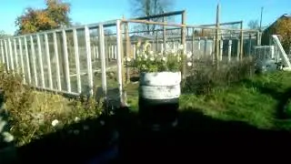 На половину стеклянная теплица Half a glass greenhouse