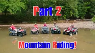 Honda Rincon and Kawasaki Brute force Riding in the Ozark Mountains