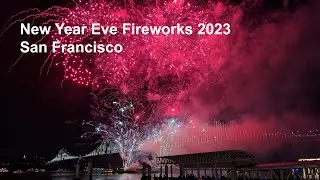 [4k] New Year Fireworks 2023 in San Francisco - New year's eve 2023 | HDR Walk - California, USA