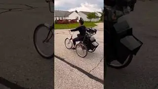 First ride on the blower trike 😮 #shorts #blowertrike #custom #project #diy #smallengine #howto