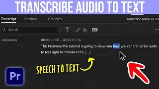 How To Transcribe Audio To Text In Premiere Pro
