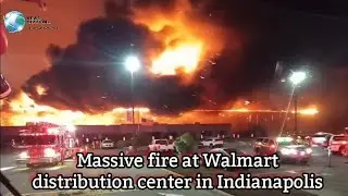 Walmart Distribution Center Engulfed by MASSIVE Fire as Smoke Registers on Weather Radar