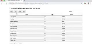 Export DataTables Data using PHP and MySQL