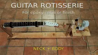 Epoxy guitar rotisserie - Rotating guitar painting jig (no talking)