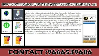 How to use Auto Typer Software For Notepad Plus .wrt