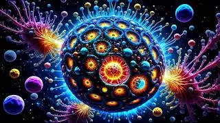 Psychedelic Microcosm Generated By Artificial Intelligence System (AI)
