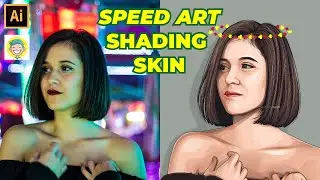 [Speed Art] Shading Skin Vector Portrait | Adobe Illustrator