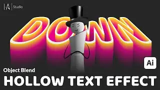 Hollow text effect - Adobe Illustrator tutorial.