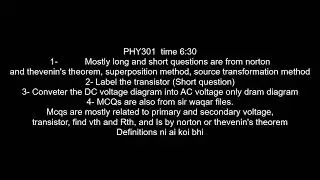 PHY301 Current Final Term Papers 2024 || PHY301 Final Term preparation 2024