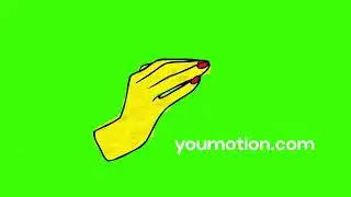 Cartoon Female Hand Gesture Green Screen 2D FX Animation