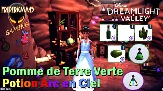 Disney Dreamlight Valley [FR] Pomme de Terre Verte / Pêcher les 16 bouteilles / Potion Arc en ciel