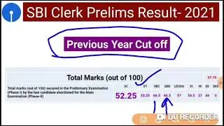 SBI Clerk Prelims Cut off 2021| SBI Clerk Prelims Result 2021 | Gen,OBC,SC,ST Cut off SBI Clerk