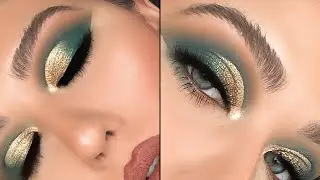 GREEN & GOLDEN SMOKEY CUTCREASE | EYESHADOW TUTORIAL