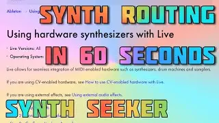Wiring hardware synths into Ableton Live in less than 60 seconds.