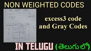 NON WEIGHTED CODES || EXCESS3 CODES and Gray Codes easy way|| in telugu || digital electronics||ECET