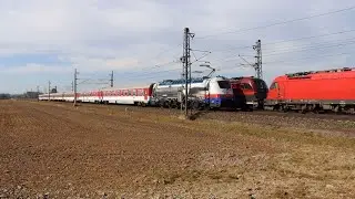 Trains through Přelouč