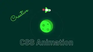 Creative Rocket orbiting planet CSS animation