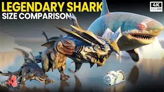 Legendary Shark Size Comparison 3D | GREAT WHITE SHARK VS COLOSSAL SHARK