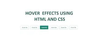 Button Hover Effect Using HTML And CSS | Hover Effect CSS