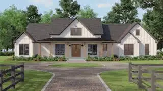4-Bedroom, 2500 Sq Ft Modern Farmhouse Plan with Outdoor Kitchen