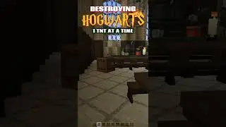 Destroying HOGWARTS 1 TNT At A Time #minecraftshorts #minecraft #minecrafthogwarts
