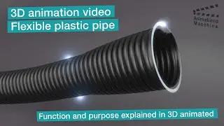 3D animation video flexible plastic hose
