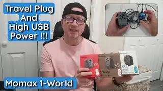 MOMAX Universal Travel Plug Adapter, 35W, 65W, 100W Fast GaN 110-250V, USB-A, QC, PD, Full Review