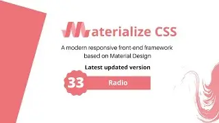 Materialize css radio button- #33 RadioButton