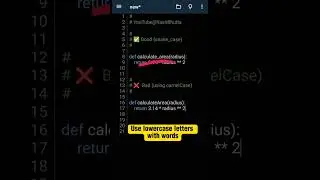 Python Best Practices  | Function and Variable Naming | Python Tutorial for Beginners 