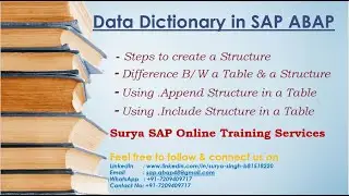 SAP ABAP - Structures in DDIC