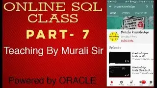 Oracle Online class murali sir