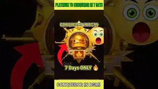 🔥 BGMI CONQUEROR IN 7 DAYS 🤯Secret Tips To Reach Conqueror In Bgmi/Pubg #shorts #gaming