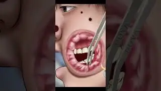 ASMR Cleaning big hole swollen face piercings | Removal animation | REVERSE VIDEO 03