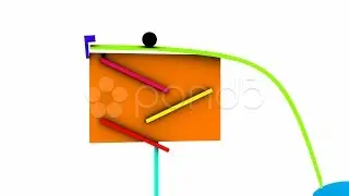 Rube Goldberg Machine With Green Screen Reveal. Stock Footage