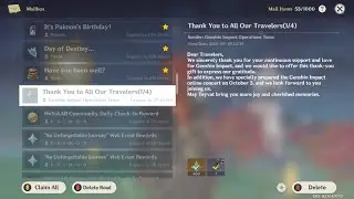 Is this the Genshin Impact anniversary rewards? (1600 PRIMOGEMS + NEW WIND GLIDER)